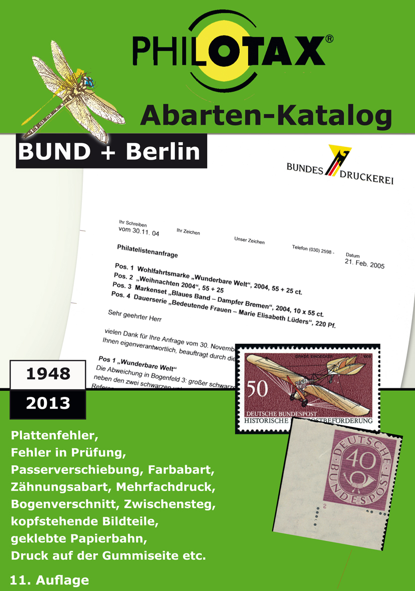 Philotax Briefmarken-Abarten-Katalog Bund + Berlin 11. Auflage C