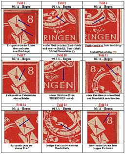 Handbuch Thüringen Feldmerkmale Mi.-Nr. 92-99 und 112-115 