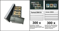 Archivbox Presto A6, bestückt mit 300 Einsteckkarten 158x113mm m