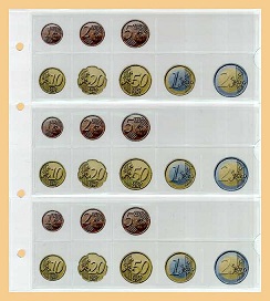 Kobra Euro-Münzenblatt Nr. FE24 für 3 komplette Sätze Euromünzen