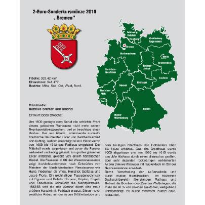 Einzelblatt 2€ Bremen für TOPset-Album 2€-Bundesländer Nr. 7821-