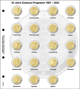 Lindner Vordruckblatt für 2 Euro-Gedenkmünzen: 2 Euro-Gemeinscha