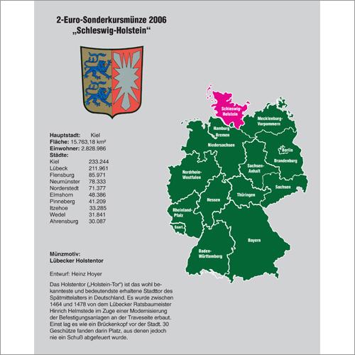 Einzelblatt 2€ Schleswig-Holstein für TOPset-Album 2€-Bundesländ