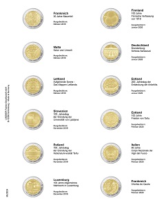 Lindner Multi Collect Vordruckblatt für 2 Euro-Gedenkmünzen Fra