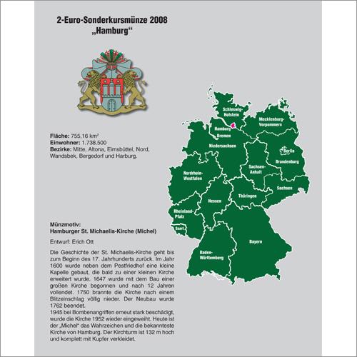 Einzelblatt 2€ Hamburg für TOPset-Album 2€-Bundesländer Nr. 7821