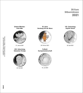 Lindner Vordruckblatt karat 20 Euro-Silbermünzen Bundesrepublik 