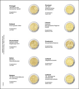 Lindner Vordruckblatt für 2 Euro-Gedenkmünzen ab Portugal 2021 b