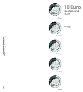Lindner Vordruckblatt karat für 10€-Sammlermünzen mit Polymerrin