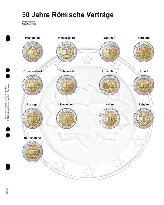 Lindner Multi Collect Vordruckblatt für 2 € MU2E3 Gedenkmünzen: 