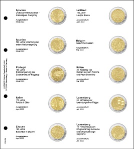 Lindner Vordruckblatt für 2 Euro-Gedenkmünzen: Spanien 2022 - Lu