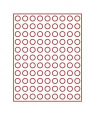 Lindner Münzenbox mit 99 runden Vertiefungen Nr. 2950 rauchfarbe