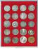 Lindner Münzenbox mit 20 quadrat. Vertiefungen b. 47mm Ø Nr.2120