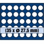 Safe Tableau  für 35 Münzen bis 27,5 mm Ø.(z.B. 5€ Klimazonen) N