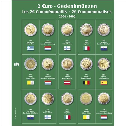 Safe Premium-Münzen Album 2€ Einzelblatt Jahre 2004-2006 Nr. 734