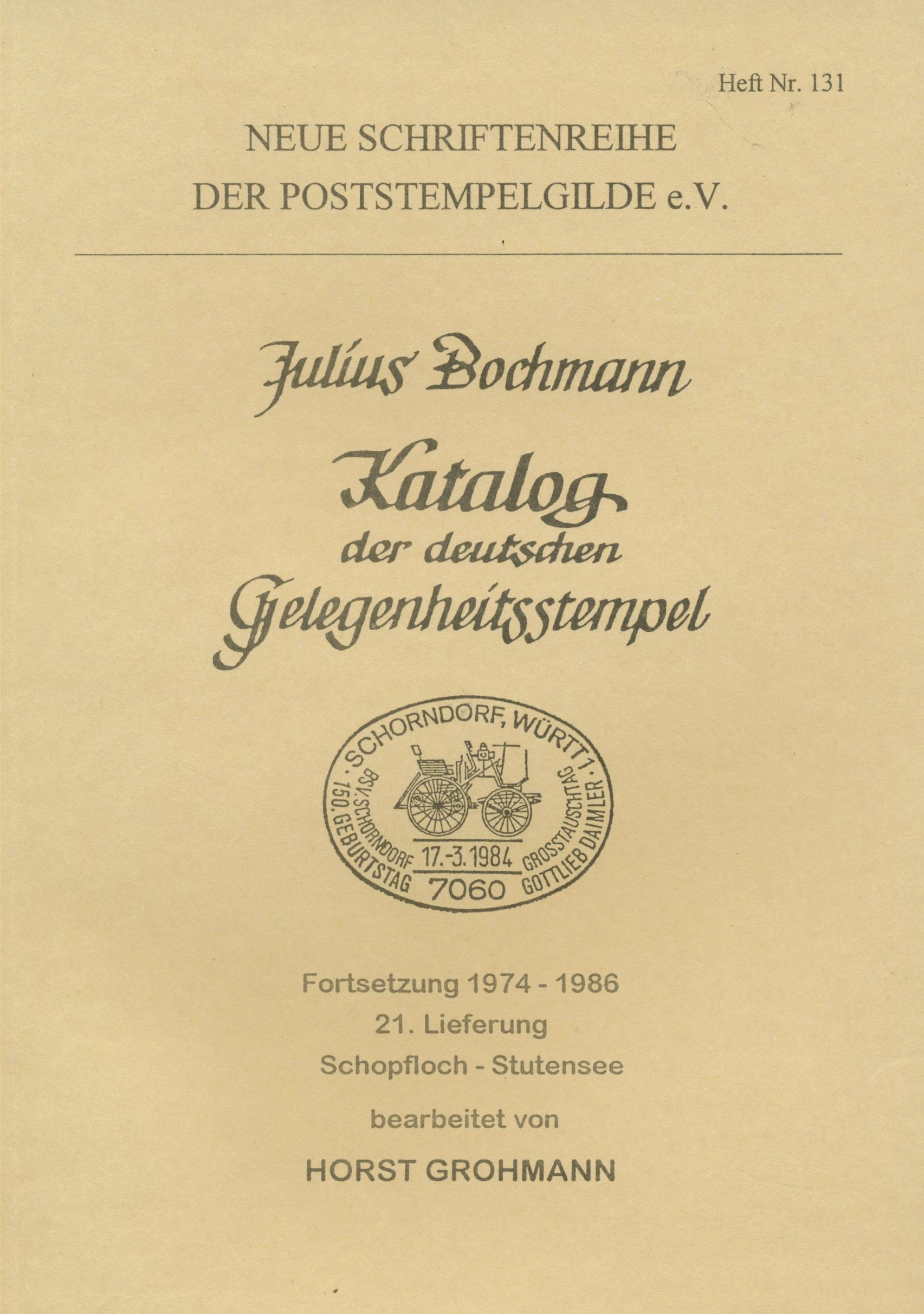 Grohmann, Horst Bochmann, Julius Katalog der deutschen Gelegenhe