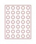 Lindner Münzenbox mit 35 runden Vertiefungen Nr.2725 rauchfarben