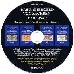 Bühn, Matthias Das Papiergeld von Sachsen 1772-1949 CD-Rom  4 Bä