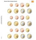 Lindner Vordruckblatt für 3 EURO-Kursmünzen-Sätze Spanien Nr. 11