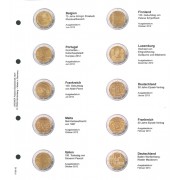 Lindner Vordruckblatt 2 EURO Gedenkmünzen Belgien 2012 - Deutsch