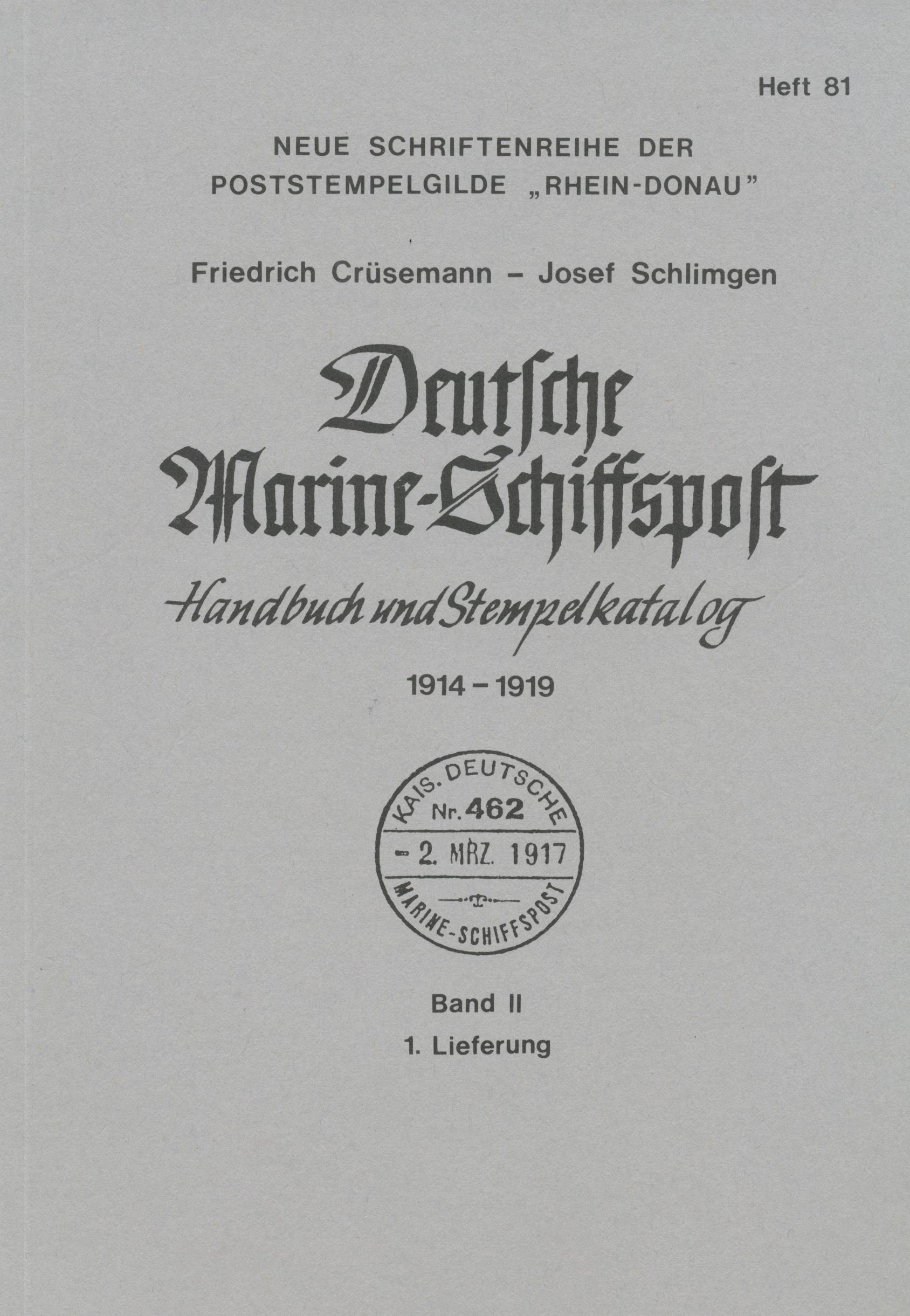 Crüsemann, F./Schlimgen, J. Deutsche Marine-Schiffpost Handbuch 