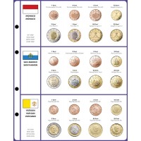Lindner Vordruckblatt €-Collection KMS Monaco/San Marino/Vatikan