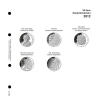 Lindner Vordruckblatt 10 Euro Gedenkmünzen 2012 Deutschland 1108