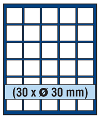 Safe Tableau  für 30 Münzen à 30mm Ø (10€ Luft, 5DM) Nr. 6330SP