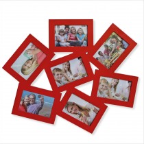Bilderrahmen Collage rot mit 7 Bilderrahmen Nr. 73659