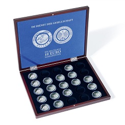 Leuchtturm Münzkassette 25x dt. 10-Euro-Sammlermünzen "Im Diens