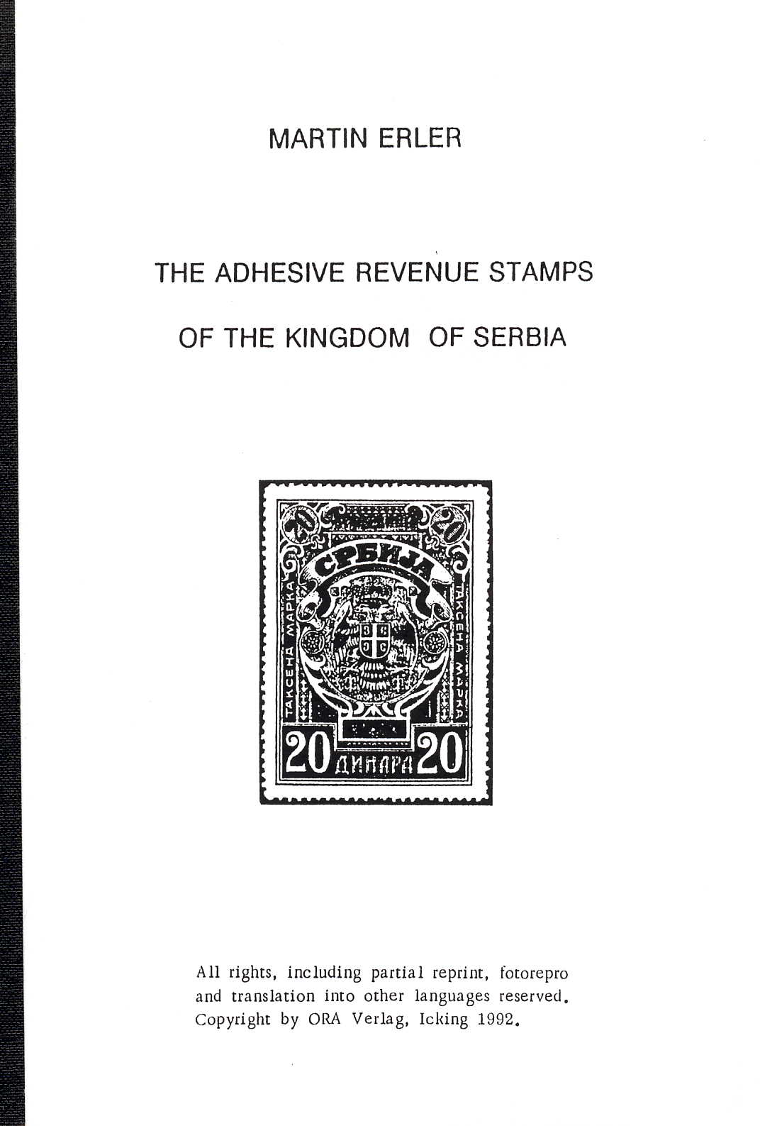 Erler The adhesive Revenue stamps of the Kingdom of Serbia