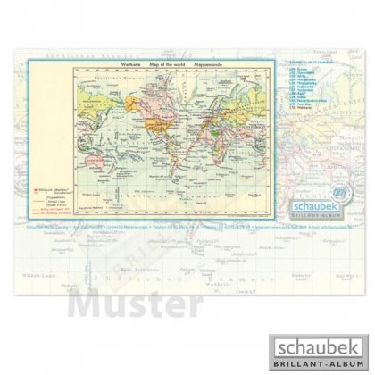 Schreibtischunterlage Weltkarte Schaubeks Briefmarken-Geographie
