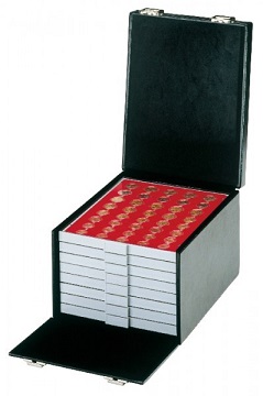 Lindner Boxen-Koffer Compact 255x330x225mm inklusiv 8 Münzboxen 