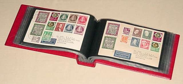 Kobra Briefalbum G3 Farbe rot mit 50 glasklaren Taschen 