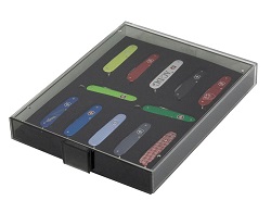 LINDNER Sammel-/Präsentationsbox für 12 schweizer Taschenmesser 