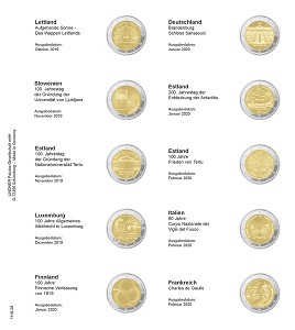 Lindner Karat Vordruckblatt für 2 Euro Gedenkmünzen Lettland 20